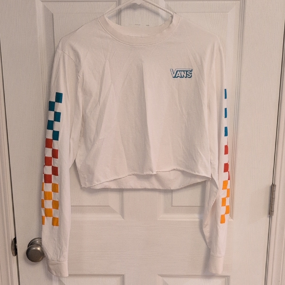 Vans White Tee with Checkered Detail